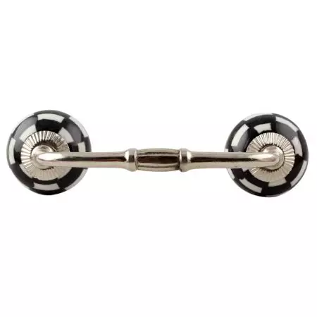 Black And White Ceramic Floral Bridge Handle